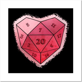 D20 Crystal Heart Posters and Art